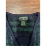 Charter Club Vintage  Preppy Plaid Knit Vest L Green Navy Photo 7