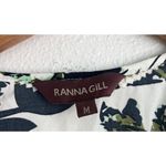 Anthropologie Ranna Gill Silky Floral Aida Embroidered Jumpsuit Green Tropical M Size M Photo 5