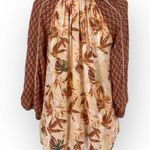 NEW DIRECTIONS Bohemian Floral Tassel Tunic Blouse Mauve Size Small Flowy Shirt Pink Photo 5