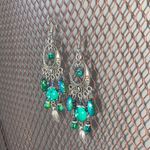 Myra Bag Blue and Silver Boho Earrings Photo 2