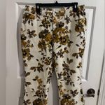 Denim & Co. Floral Printed Crop Kick Flare Jeans Neutral Women's Size 14 Green Photo 1