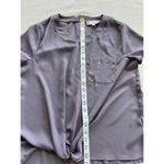 Pink Rose  Women's Short Sleeve Purple Pocket T-Shirt Size M Back zipper casual Photo 6