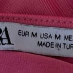 ZARA  Pink Ruched Cinched V-neck Long Sleeve Stretch Bodysuit Thong Top Size M Photo 3