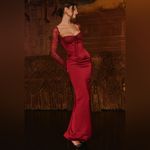 House Of CB  'Perdi' Berry Satin Maxi Dress with Corset NWOT size S A-C.‎ $329 Photo 3