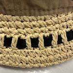 Panama Jack Tan and Cream Protective Bucket Hat with Raffia Ribbon Rim OSFM Photo 4