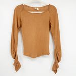 Free People We The Free Womens Lizzy Long Ruched Sleeve Top Size S Golden Nugget Photo 2