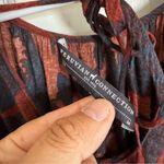 Peruvian Connection  rust brown floral drop smock waist dress size medium. Photo 3