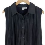 Joie  Black Pleated Flowy Fit Sleeveless Mini Shirt Dress Size Small Photo 2
