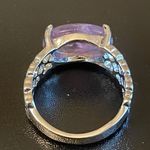 Elegant purple amethyst S925 silver ring size 7 Photo 3