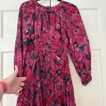 Ulla Johnson Helia Ruched Print Cotton Midi Dress Pink Snapdragon Size 2 Cut Out Photo 5