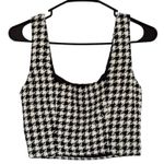 Jason Wu  Sequin Houndstooth Checkered Black and White Tweed Crop Top Small Photo 1