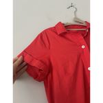 J. Crew Collared Red Coral Popover Button Shirt Dress Size XS Career Preppy Photo 3