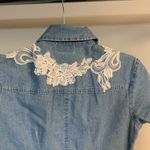 Capezio Vintage 80’s  Denim Button Down Dress with Lace Size S Photo 6