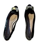 Diane Von Furstenberg Women's Black Patent Leather Ballet Flats with Metal Buckle Photo 5