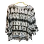 Bryn Walker  Blouse Women's Size Small Linen Tie Dye oversized Black White Photo 1