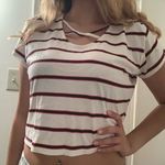 New Look White and red crop top T-shirt size 8 Photo 0