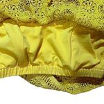 Free People  Women's Yellow Floral Lace Cropped Camisole Top Sz S Photo 7