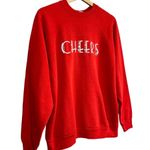 BJ Concept Design Vintage 80s 90s Red Long Sleeve Pullover Red Graphic Cheers Sweatshirt Holiday L Photo 1