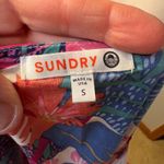 Sundry Tropical Floral Print Short Sleeve Ruffle Hem cotton Dress Size S Photo 5