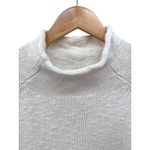 L.L.Bean Cream Cotton Ragg Sweater Funnel Neck Slub Knit Pullover Women M Photo 2