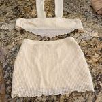 SheIn Cream Textured Pencil Skirt with matching bandeau tie back top Photo 9