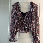 VICI  Floral Puff Sleeve Blouse - Pink and Purple Photo 3