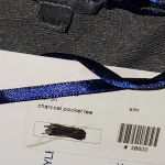 Tempo Paris NWT  Womens Charcoal Pocket Tee‎ Small Medium Photo 3