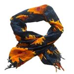 КОКO KNOT Navy Yellow Sunflowers Bovelty Print Boho Festival Cover Up #1643 Orange Size undefined Photo 1