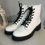 Madden Girl White Combat Boots Lace Up Ankle Booties Size 8 New In Box Photo 1
