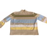 Tommy Hilfiger COTTON BLEND BLUE, BEIGE PASTEL STRIPES SWEATER Y2K (M) Photo 7