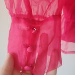 Adelyn Rae  Pink Barbiecore Vero Organza Blouse Size Large Photo 5