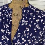 In Bloom  Floral Bell Sleeve Tunic Shirt Dress Blue White Small Photo 4