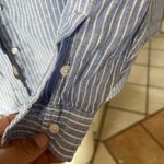 Nicole Miller Original  women’s button up nautical  100% linen striped shirt XL Photo 3