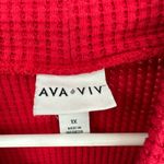 Ava & Viv  size 1X red‎ waffle knit sweater balloon sleeve mock turtleneck Photo 3