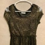 Body Central Vintage Floral Lace Black & Gold Dress Size S Photo 8