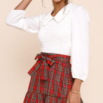 Francesca's Paige Plaid Flippy Skirt Red Plaid Short Mini Skirt NWT Large ❤️ Photo 0