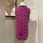 Charming Charlie Women Small pink blue geometric v-neck sleeveless tunic Top Photo 2