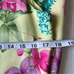 Tommy Bahama Vintage 100% silk floral sleeveless dress yellow tropical pink 6 Photo 7