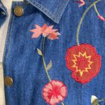 VNTG Tudor Court by Haband Shirt/Jacket w/Floral Embroidery Granny Cottagecore Blue Size M Photo 8