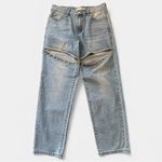 Torn By Ronny Kobo  Crystal Embellished Cutout Straight Leg Jeans – Size 29 NWOT Photo 1