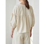 BLACK CRANE Puff Top, Cream, XS White Photo 2