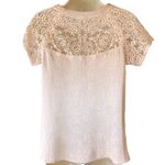 Lila Rose LILY ROSE Boho Light Pink Lace Short Sleeve Bohemian Top ~ Women's Size MEDIUM Photo 2