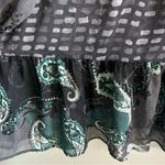 Cost Plus World Market BlK Grey White Buttoned Peplum 3/4 Sleeve Blouse Sz L/XL Size L Photo 5