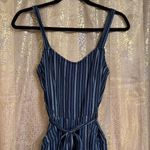 Hollister  Navy Blue Striped Cropped Wide Leg Tie Soft Jumpsuit Small Photo 3