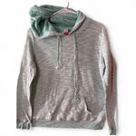 No Boundaries  Light Green Striped Hoodie Sweater Size L Photo 1