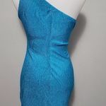 Love Reign Love Rein Turquoise Metallic Knit Bodycon One Shoulder Dress Size Medium Photo 5