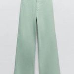 ZARA Light Green  Marine Straight Jeans Photo 0