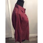 L.L.Bean Small S Wrinkle Free Wine Print blouse Womens Photo 2