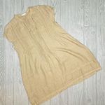 CP Shades Free people  Yoko Tunic tan linen pleated tunic shirt dress size large Photo 5