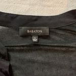 Babaton silk front womens small black shirt blouse cute artizia casual sheer Photo 3